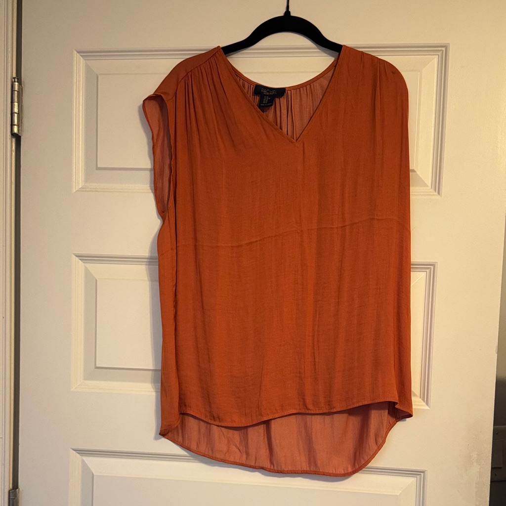 Brand New Without Tags Rachel Rachel Roy VNeck Orange Blouse